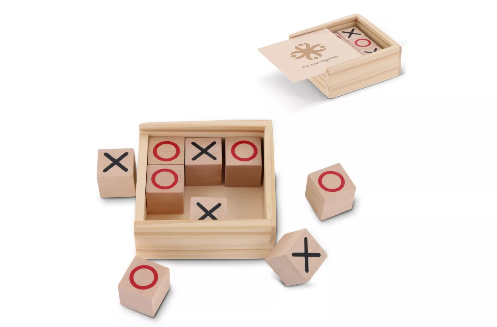Tic Tac Toe houten in doos
