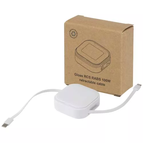 Gloas 5 in 1 gerecyclede, intrekbare datasynchronisatiekabel en snellaadkabel 100 W met smartphonetoolkit