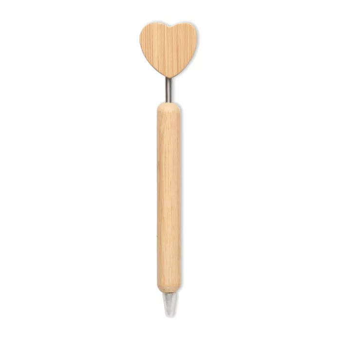 CORAPEN Bamboe balpen hart detail