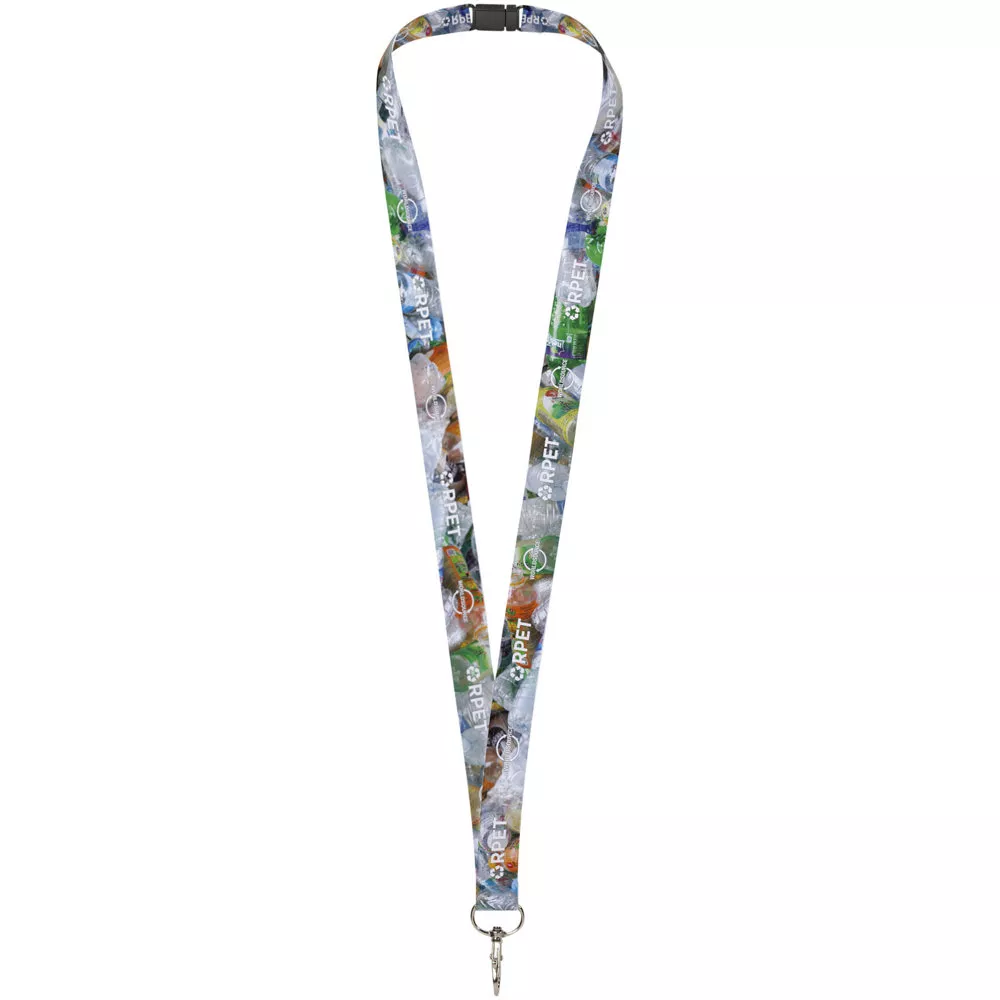 Addie gerecycled PET lanyard met safety breakaway sluiting