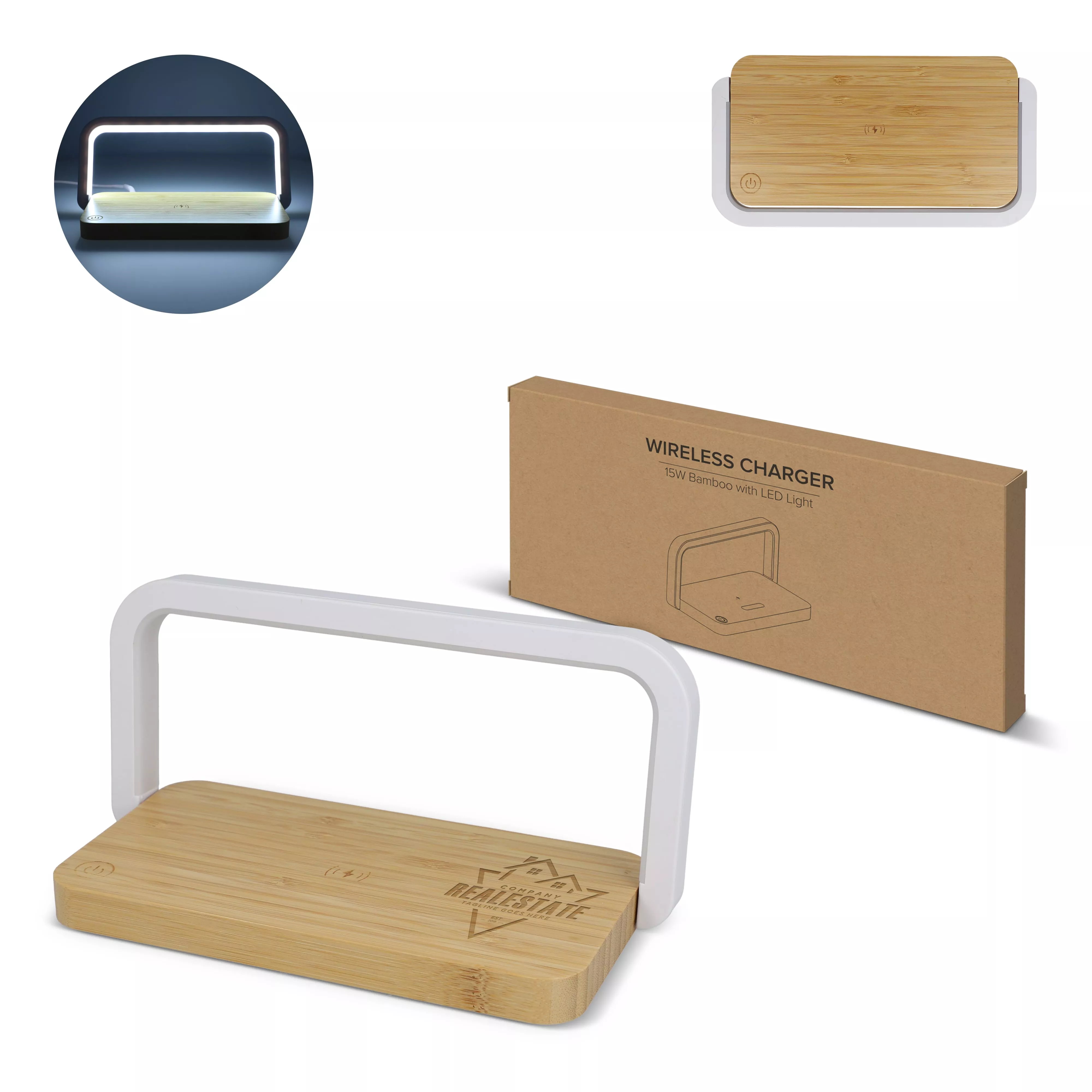 15W Draadloze Oplader met Dimbare LED Lamp