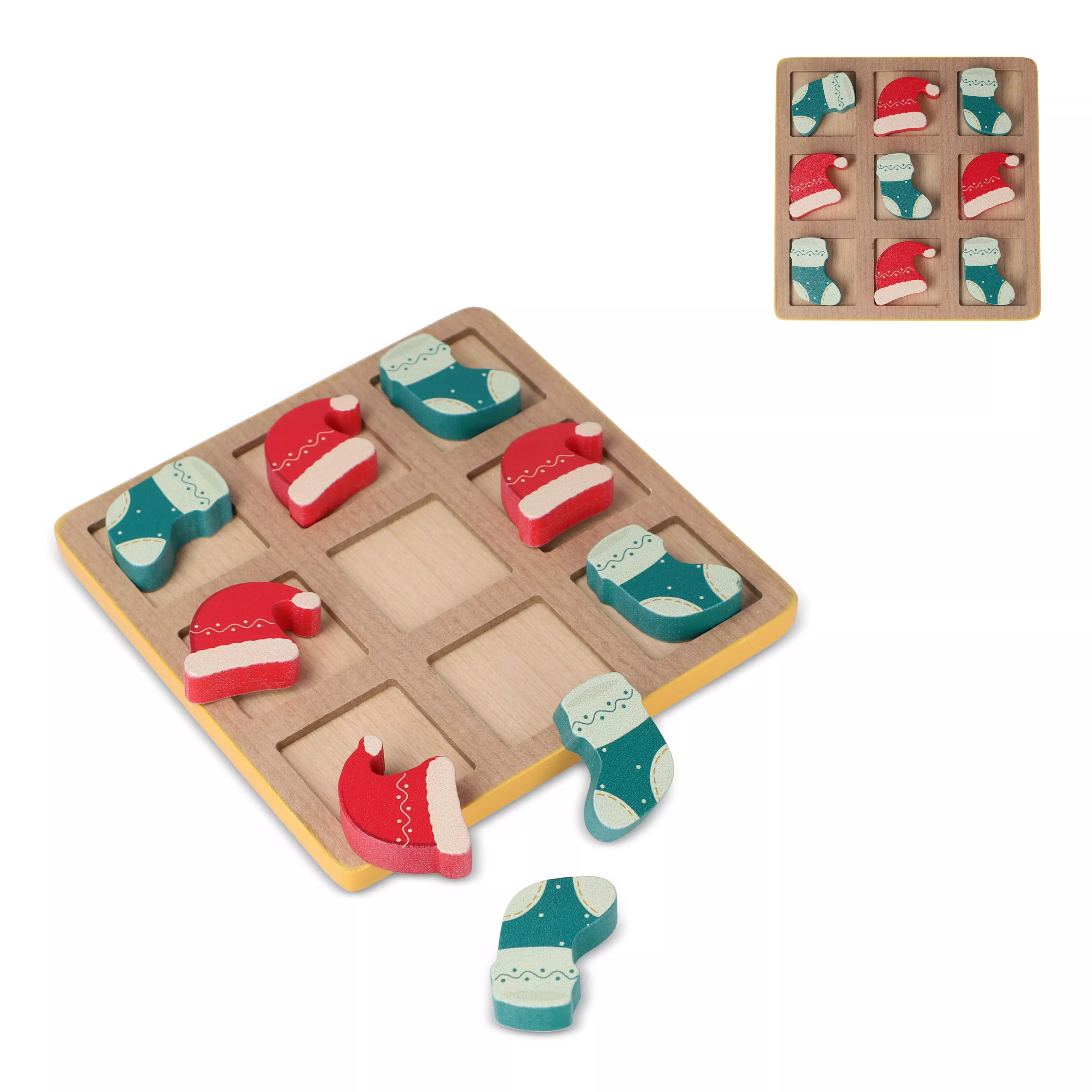 InSideOut Houten Kerstmis tic-tac-toe