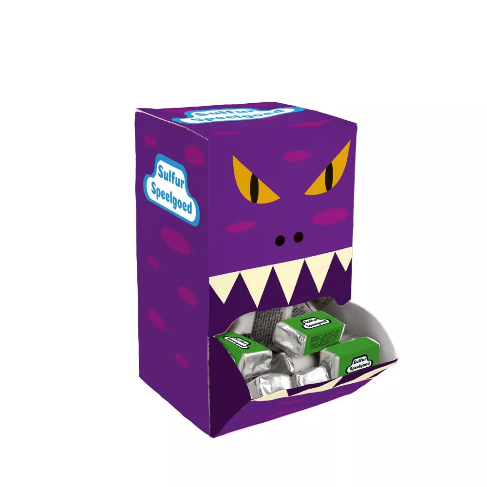 Display box met blokjes pepermunt