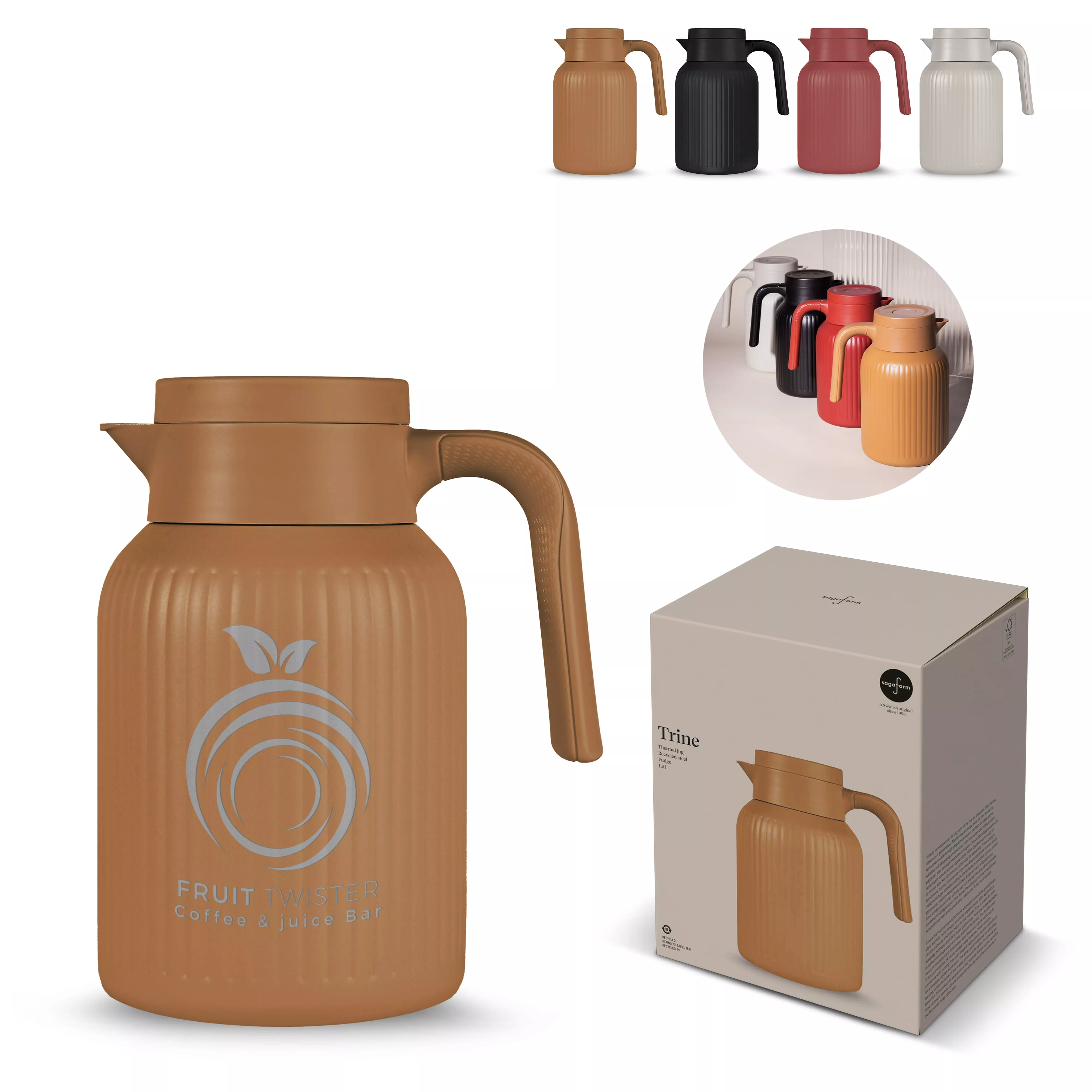 Sagaform Trine Thermoskan (gerecycled) 1.5 L