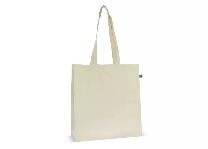 Fairtrade katoenen tas ecru lang 140g/m² 38x10x42cm