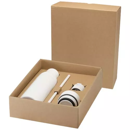 Illuminate 650 ml RCS gerecyclede dubbelwandige roestvrijstalen waterfles met 3-delige dekselset