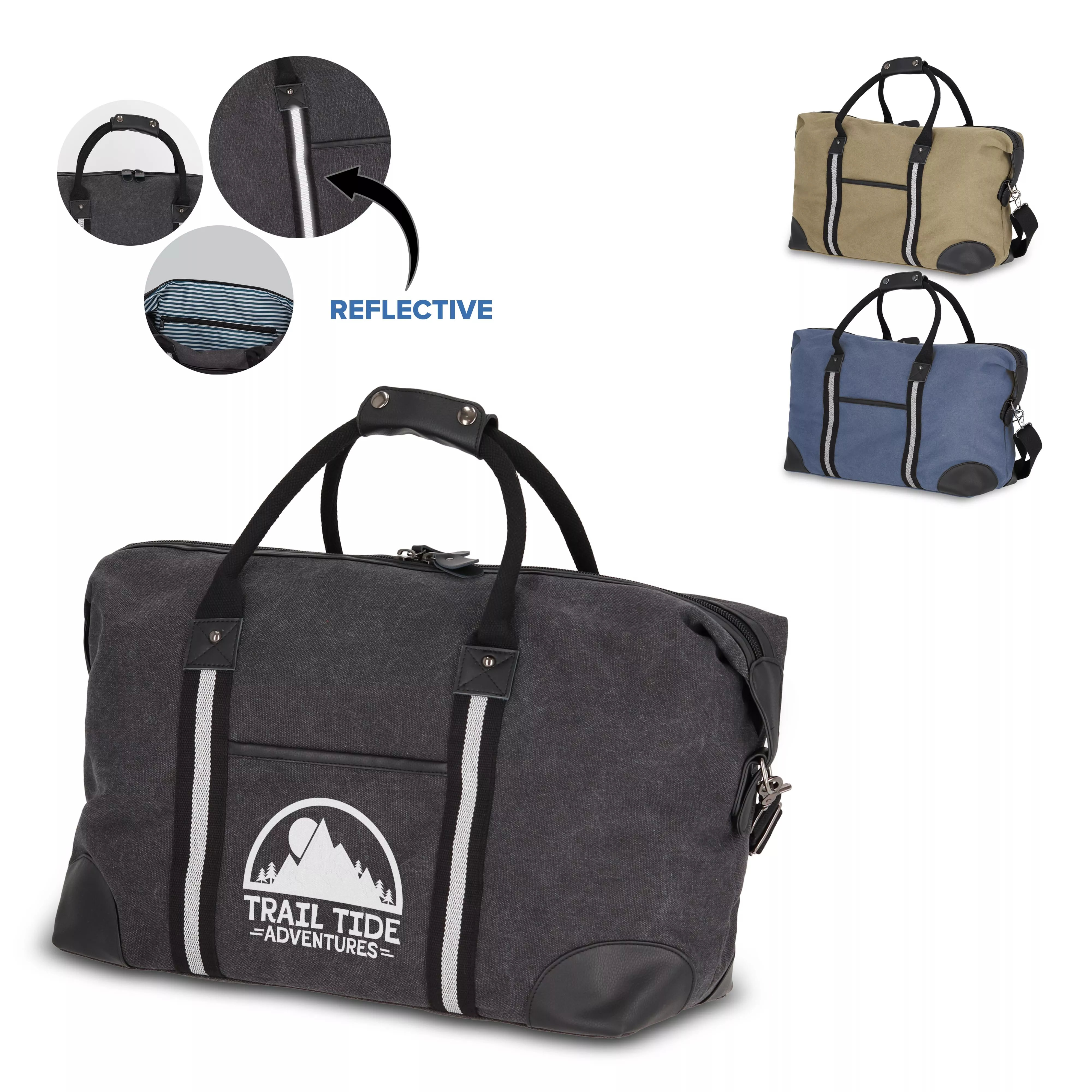 Gerecycled katoenen canvas weekendtas Harper