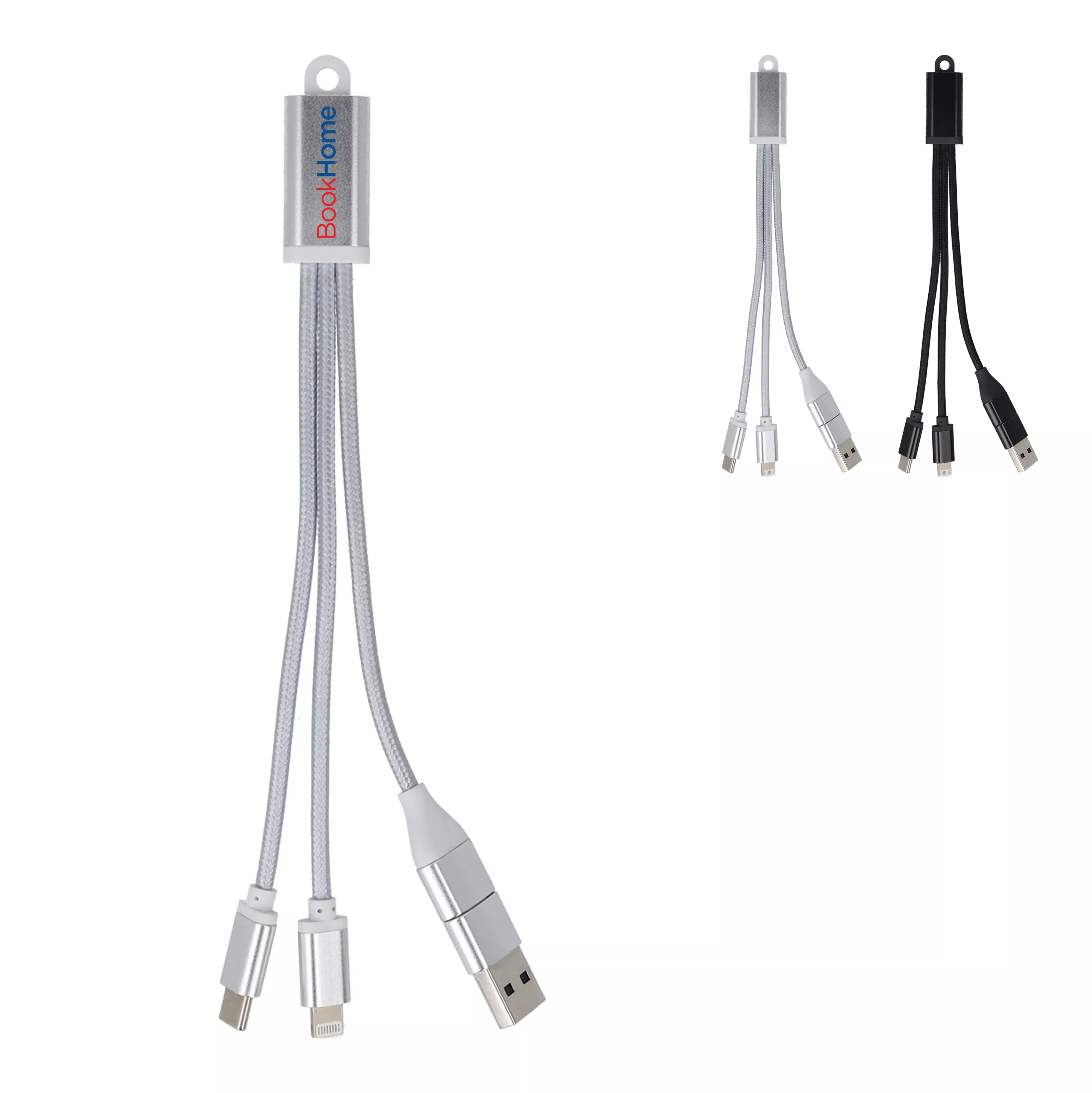 2-in-1 Oplaadkabel USB-A/C naar USB-C & Lightning Aluminium