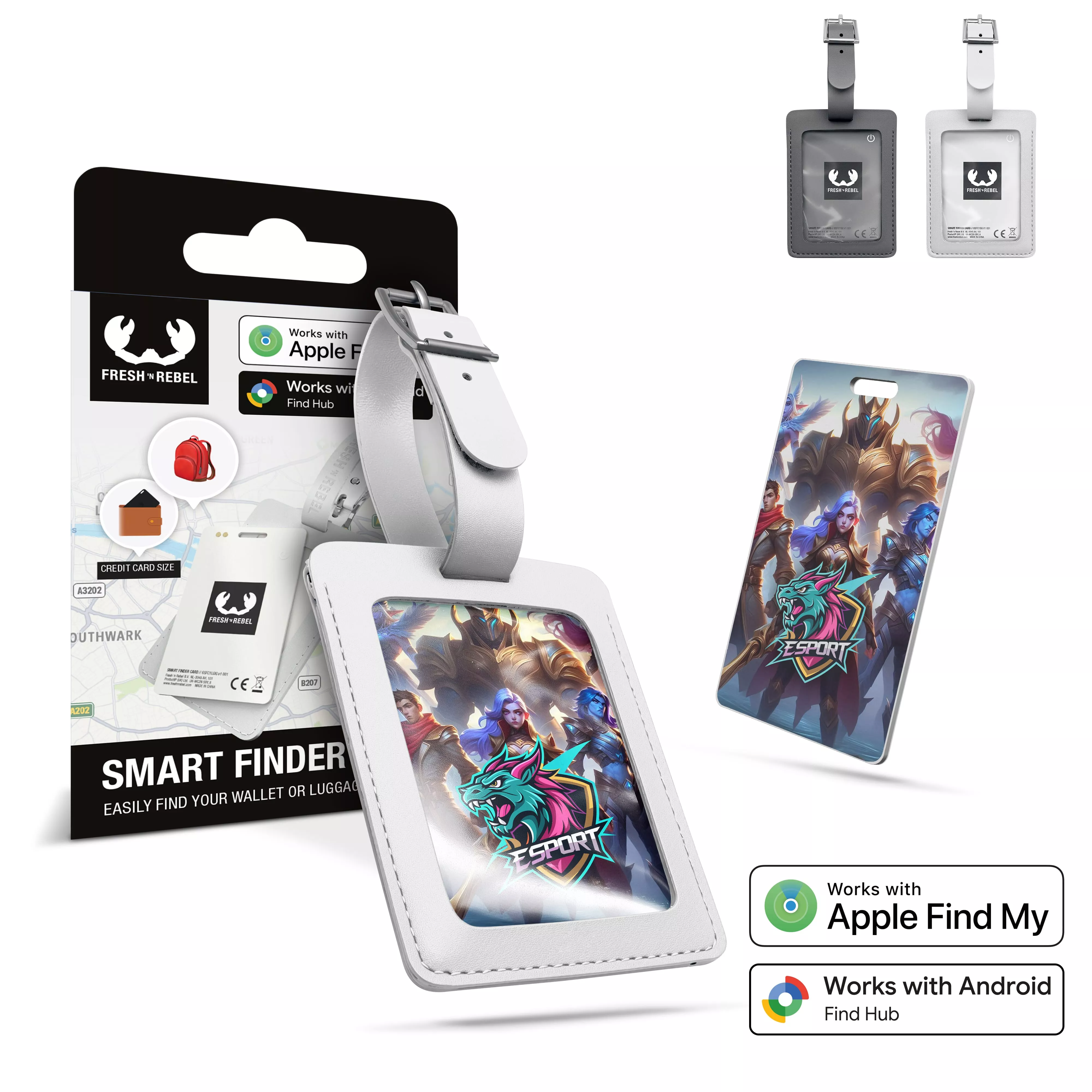 Fresh 'n Rebel Kaart Finder met Bagagelabel voor Apple en Google