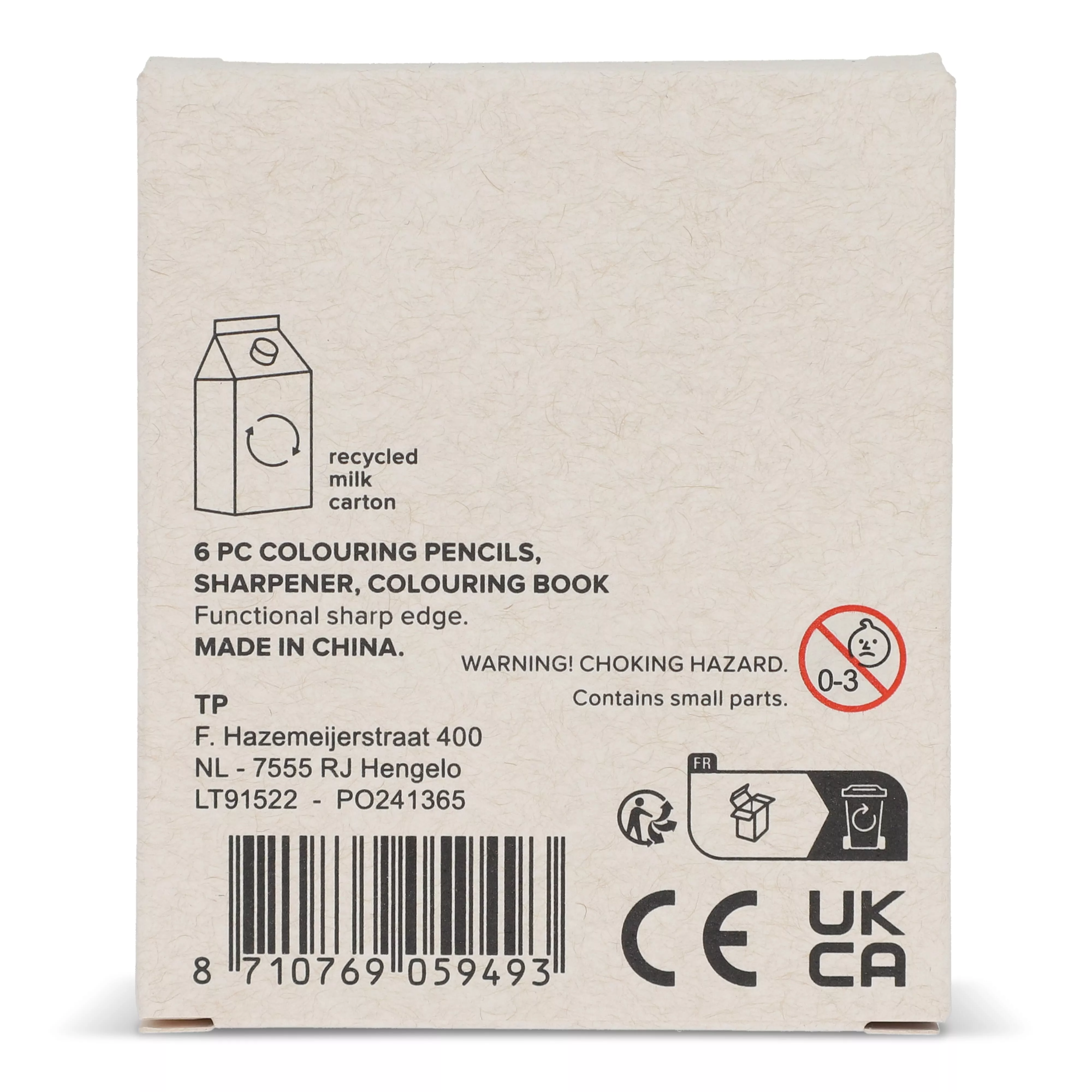 8-delige kleurset in gerecyclede melkpakdoos