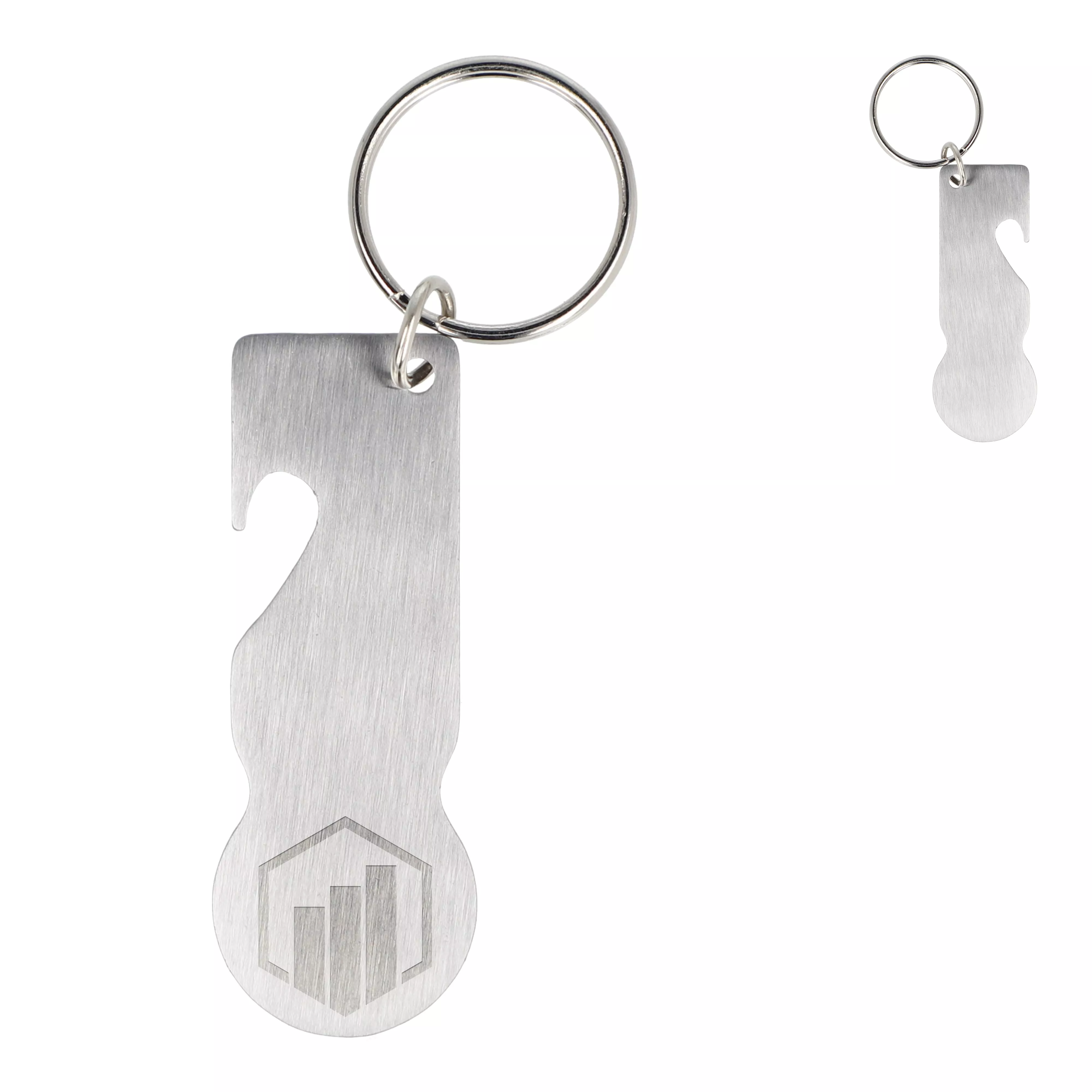 RVS winkelwagenmunt sleutelhanger