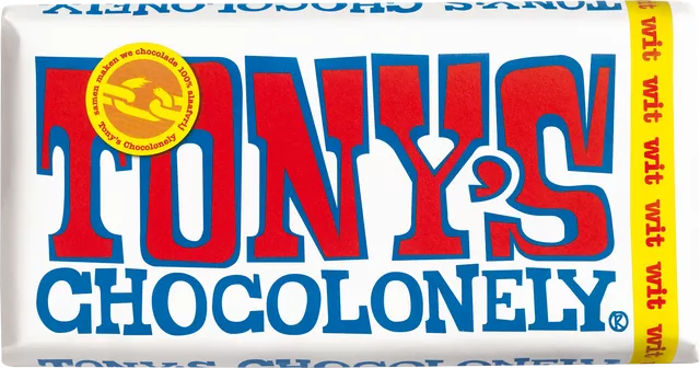 Tony's Chocolonely Wit chocoladereep 180 gram