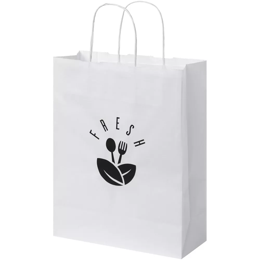 Papieren tas 80 g/m2 gemaakt van kraftpapier met gedraaide handgrepen - 25 x 11 x 32 cm