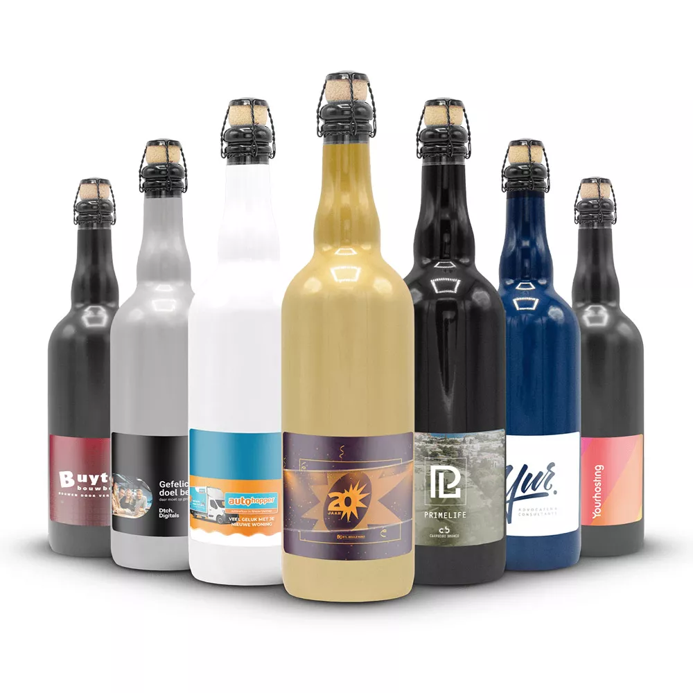 Bierfles 750 ml bedrukken met etiket