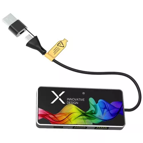 SCX.design H20 8-in-1 USB-hub met dubbele ingang en 6 poorten