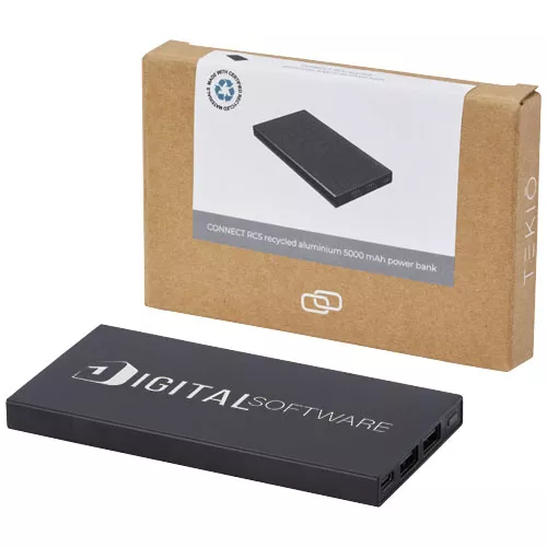 Connect powerbank van 5000 mAh van gerecycled aluminium