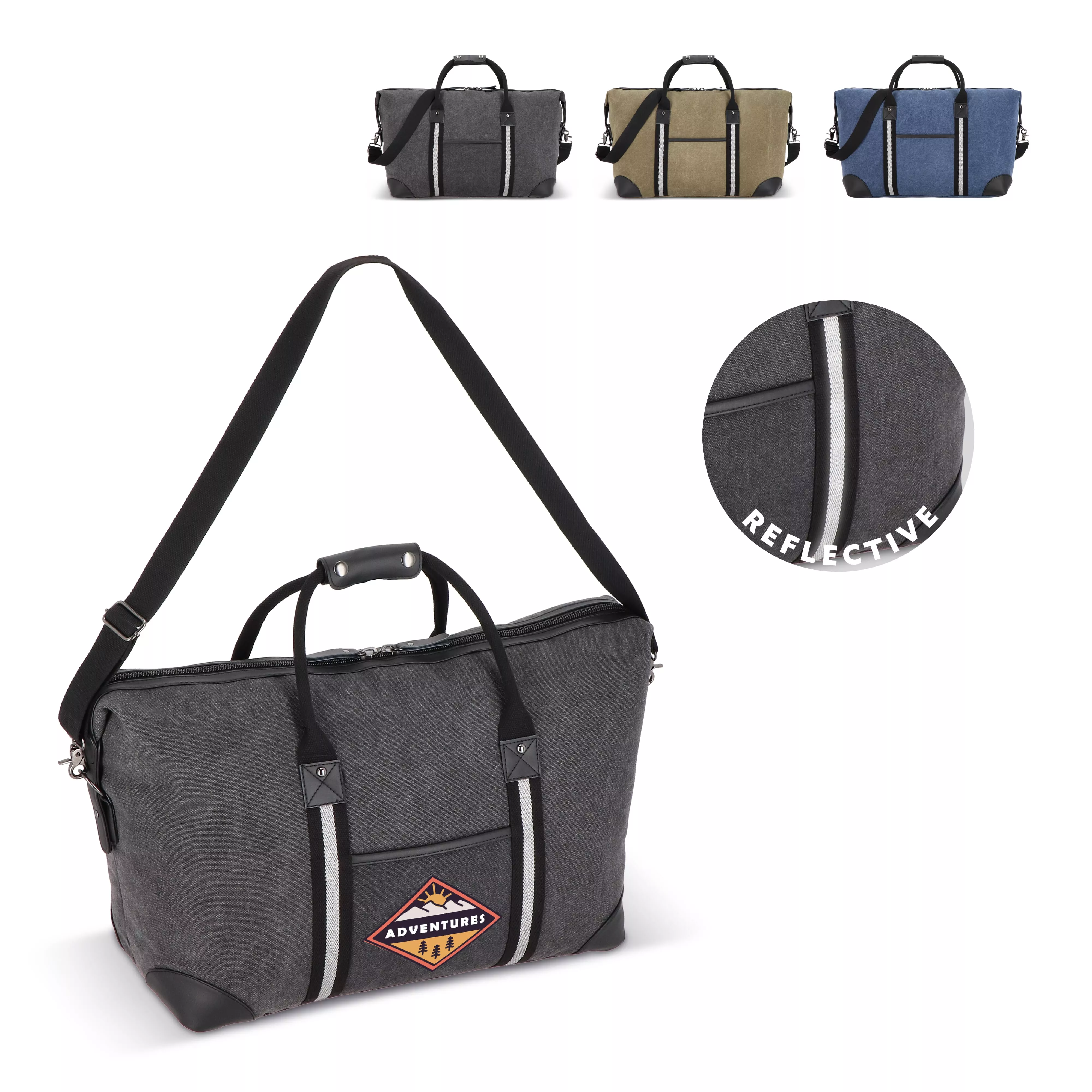 Gerecycled katoenen canvas weekendtas Harper
