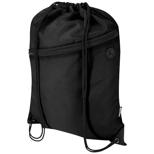 Oriole RPET-tas met trekkoord en voorvak met ritssluiting, 5 liter