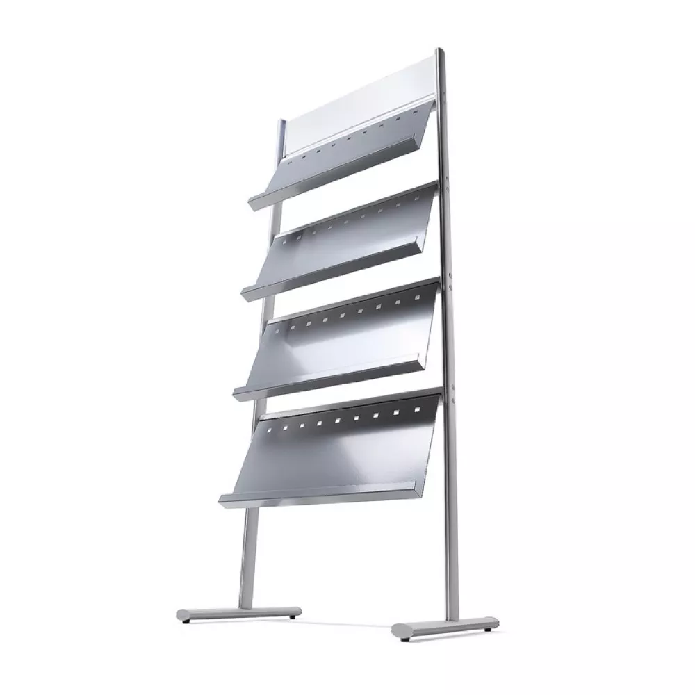 Multipocket Brochurestandaard met 4 legplanken