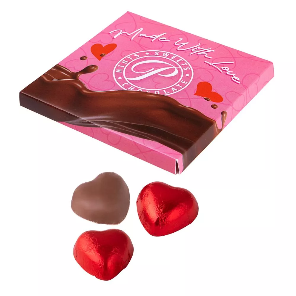 Plat doosje met chocolade