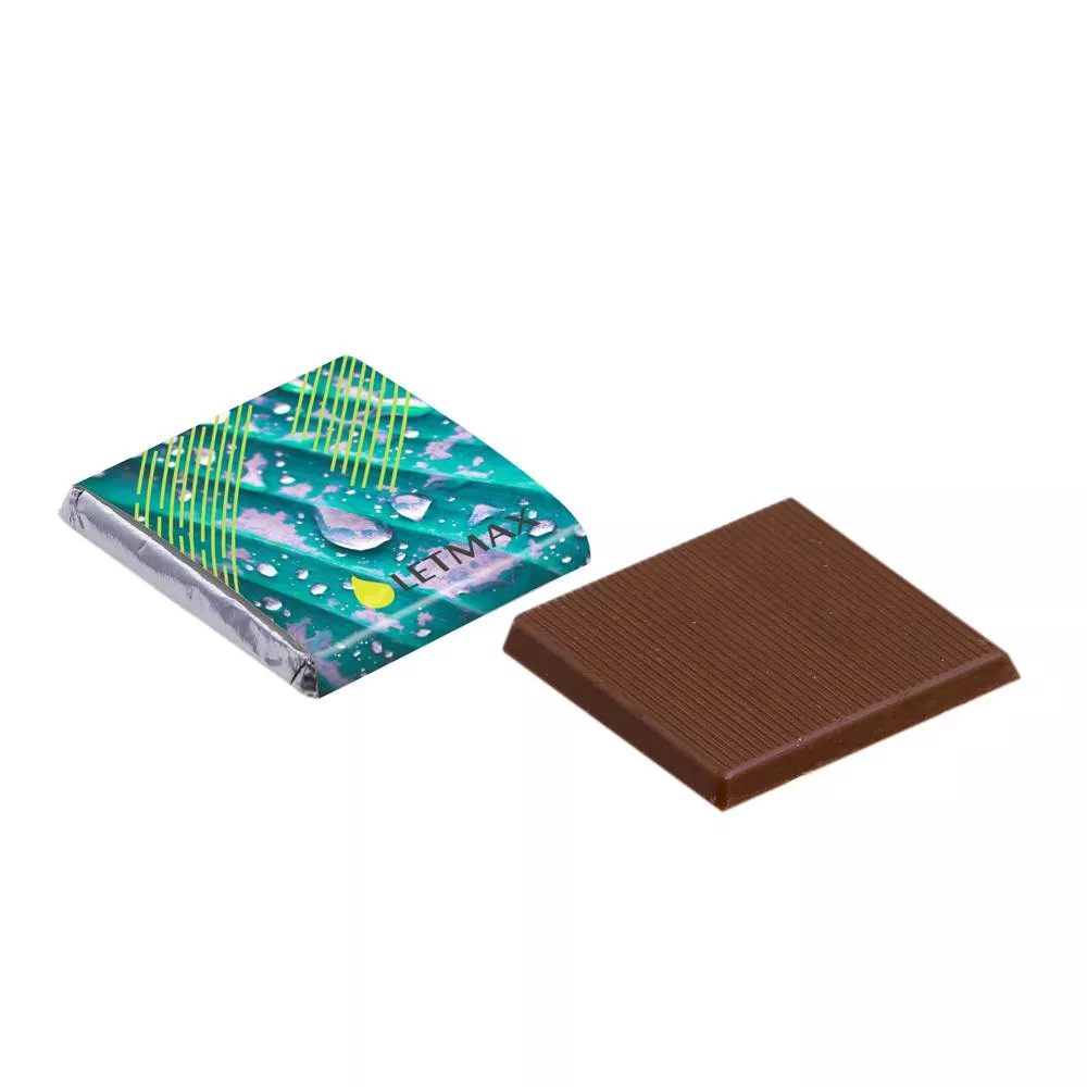 Vierkante napolitain van melk chocolade (vanaf 400 stuks)