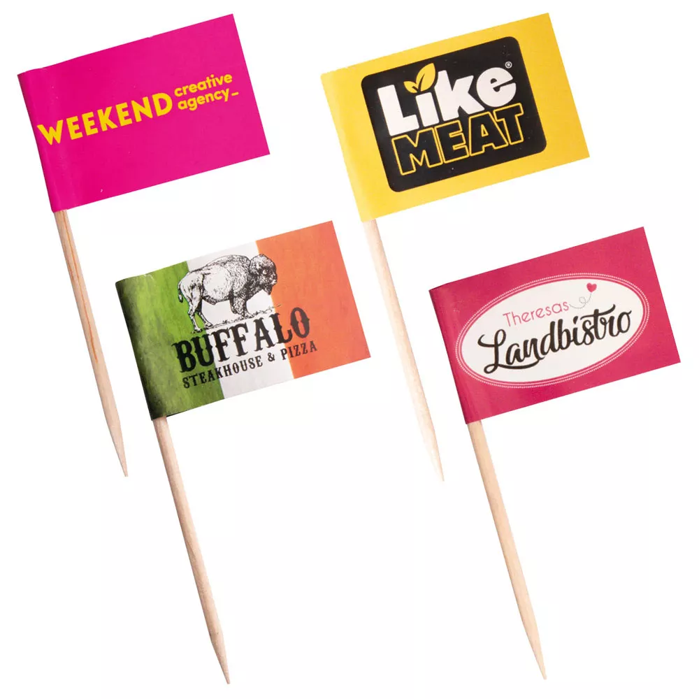 Cocktailprikkers bedrukken rechthoekig 25 x 40 mm