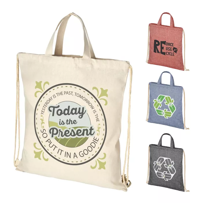 Pheebs 210 g/m² gerecyclede rugzak met trekkoordsluiting 6L