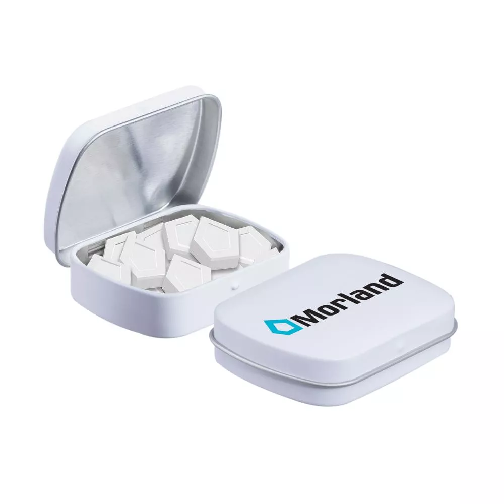 Mini scharnierblikje met logo mints