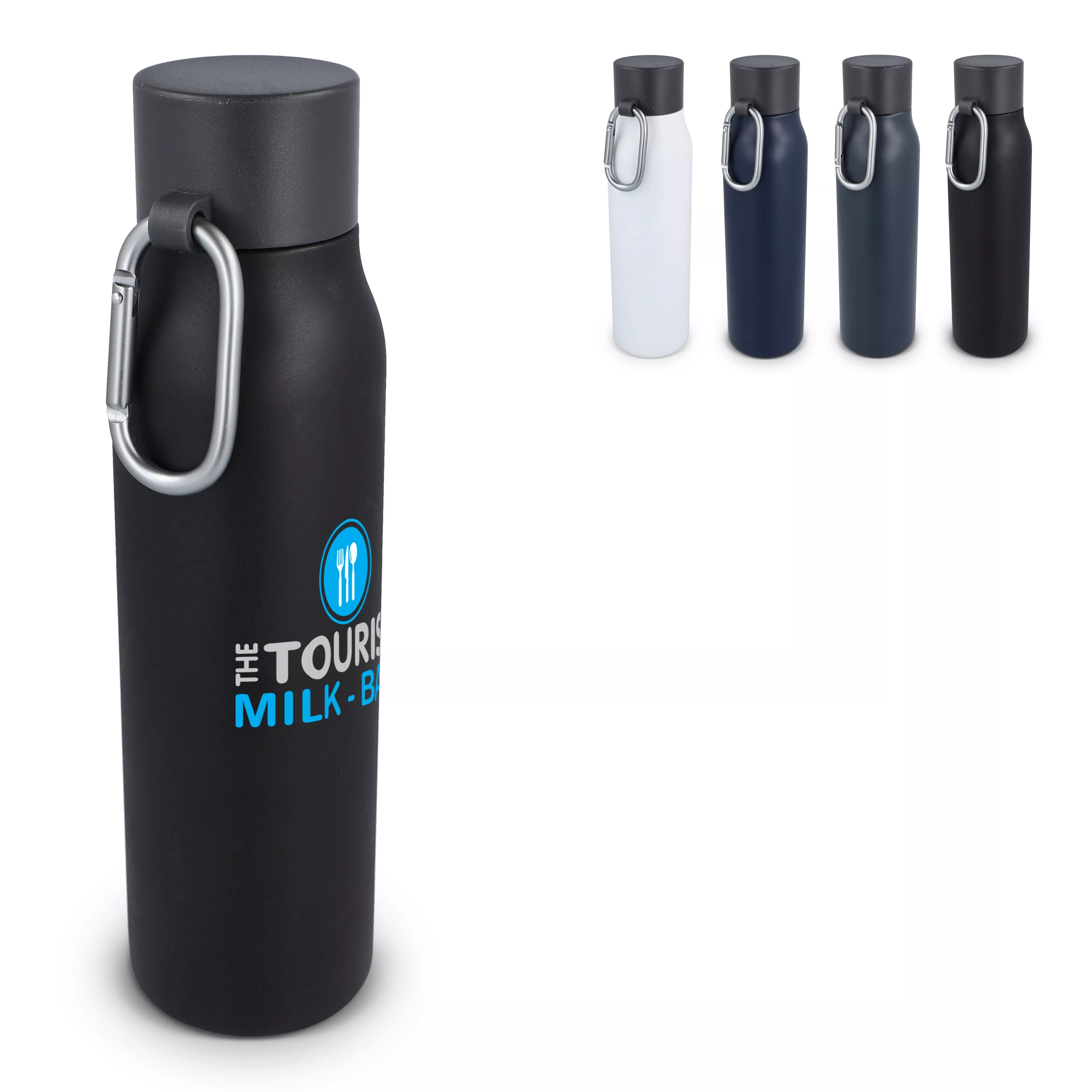 Thermofles matte finish met Caribiner 600ml