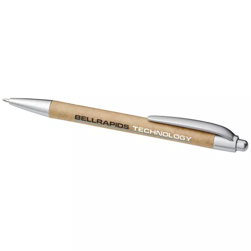 Tiflet balpen van gerecycled papier (zwarte inkt)