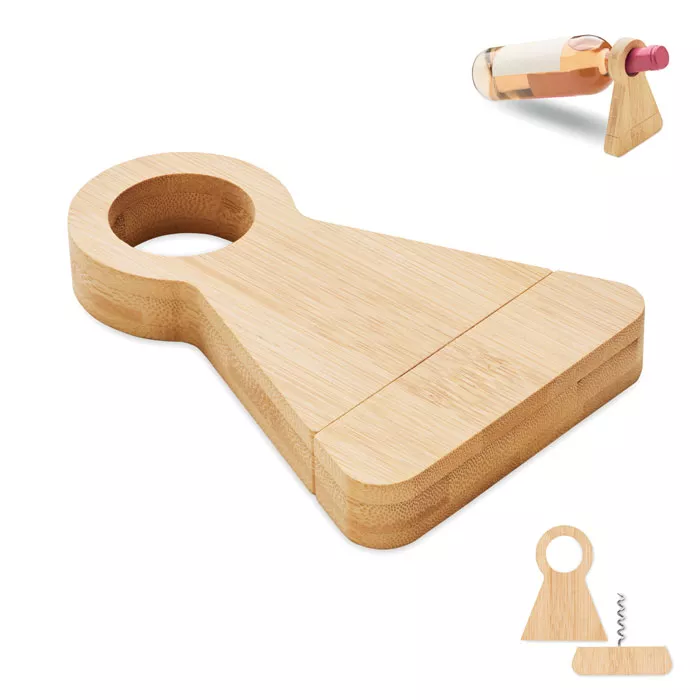 STANDTURN Bamboe flessenhouder & opener