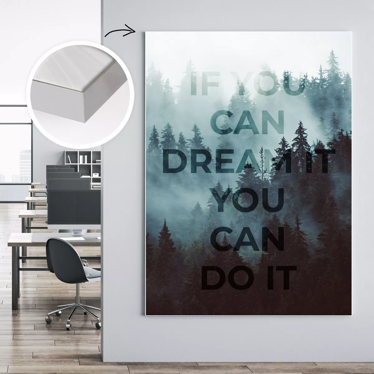 Textielframe Zilver voor aan de muur