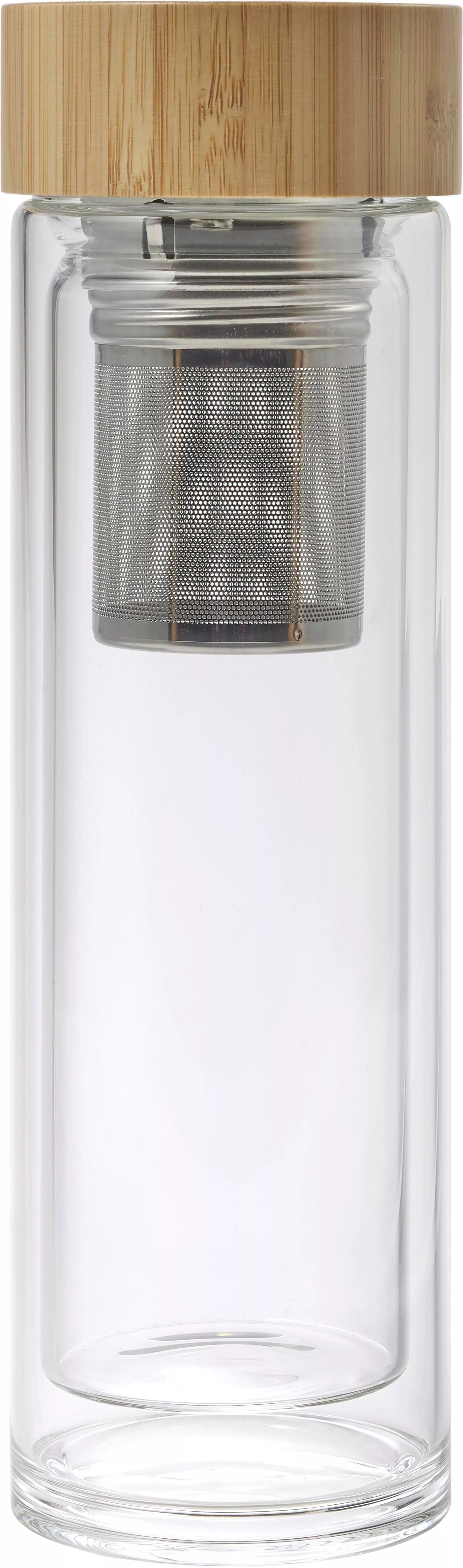 Bamboe en glazen, dubbelwandige thermosfles Vicente