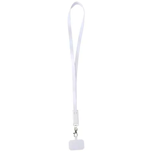 Franz smartphonelanyard van gerecycled plastic met ingebouwde datasynchronisatie en 5 in 1 snellaadkabel van 65 W