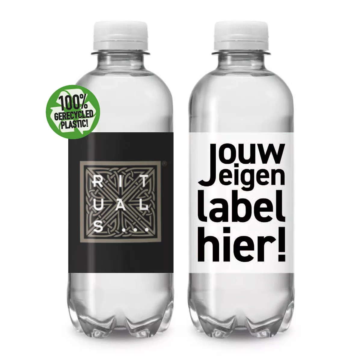 R-PET Waterflesjes met bruisend water (330 ml)