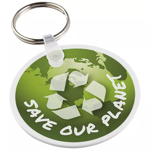 Tait cirkelvormige gerecyclede sleutelhanger