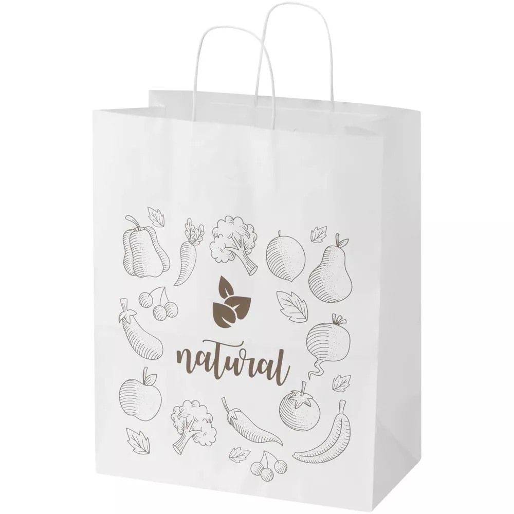 Kraft papieren tas 80–90 g/m² met gedraaide handvatten – 32 x 17 x 39 cm