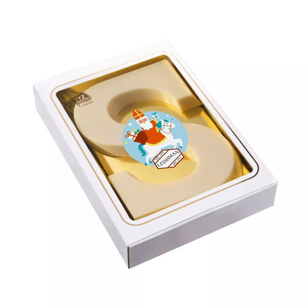 Sinterklaas Chocolade Letter "S" wit 150 gram
