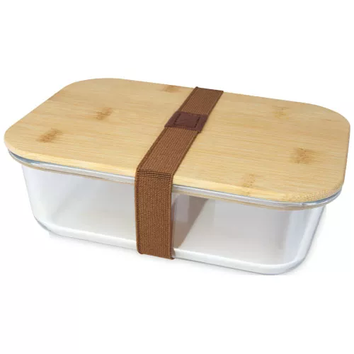 Roby 1000 ml glazen lunchbox met bamboe deksel