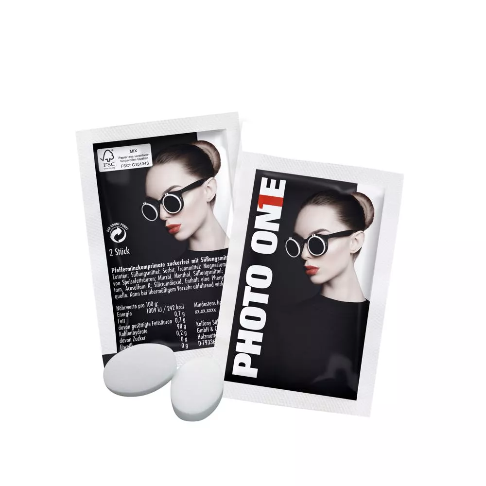 Papieren zakje met pepermunt