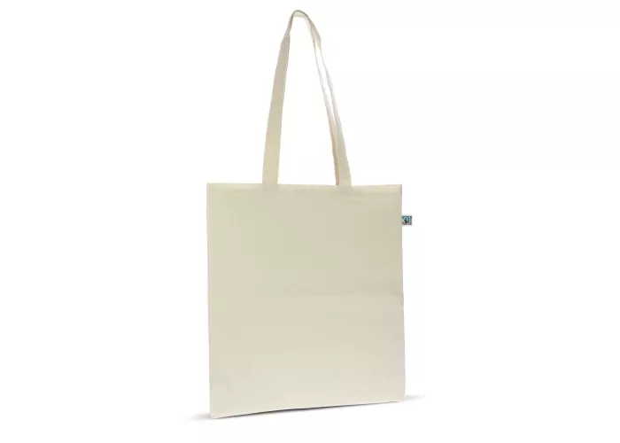Fairtrade katoenen tas ecru lang 140g/m² 38x42cm