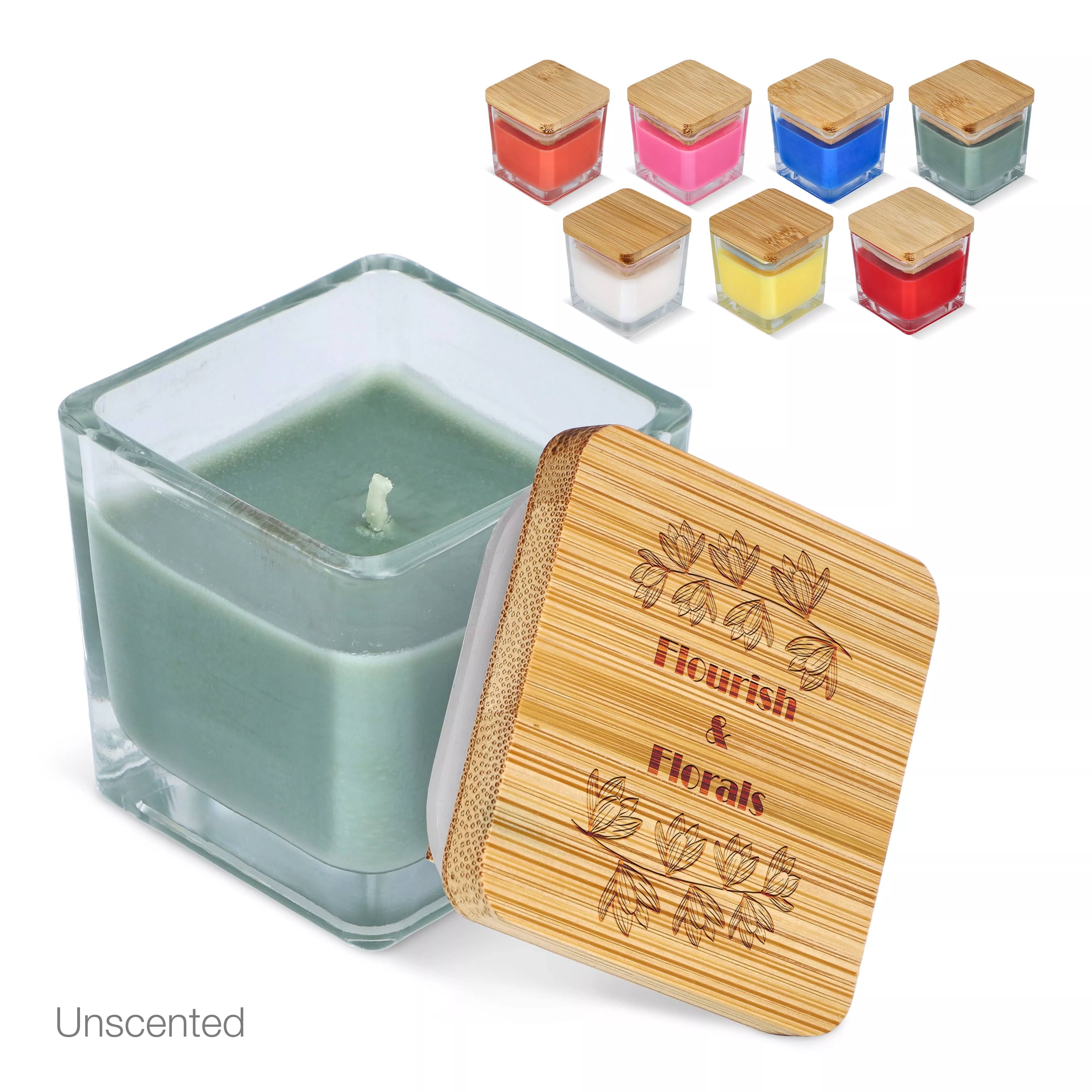 Chakra plantaardige kaars in glazen houder