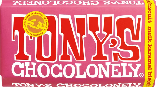Tony's Chocolonely Melk Karamel Biscuit chocoladereep 180 gram
