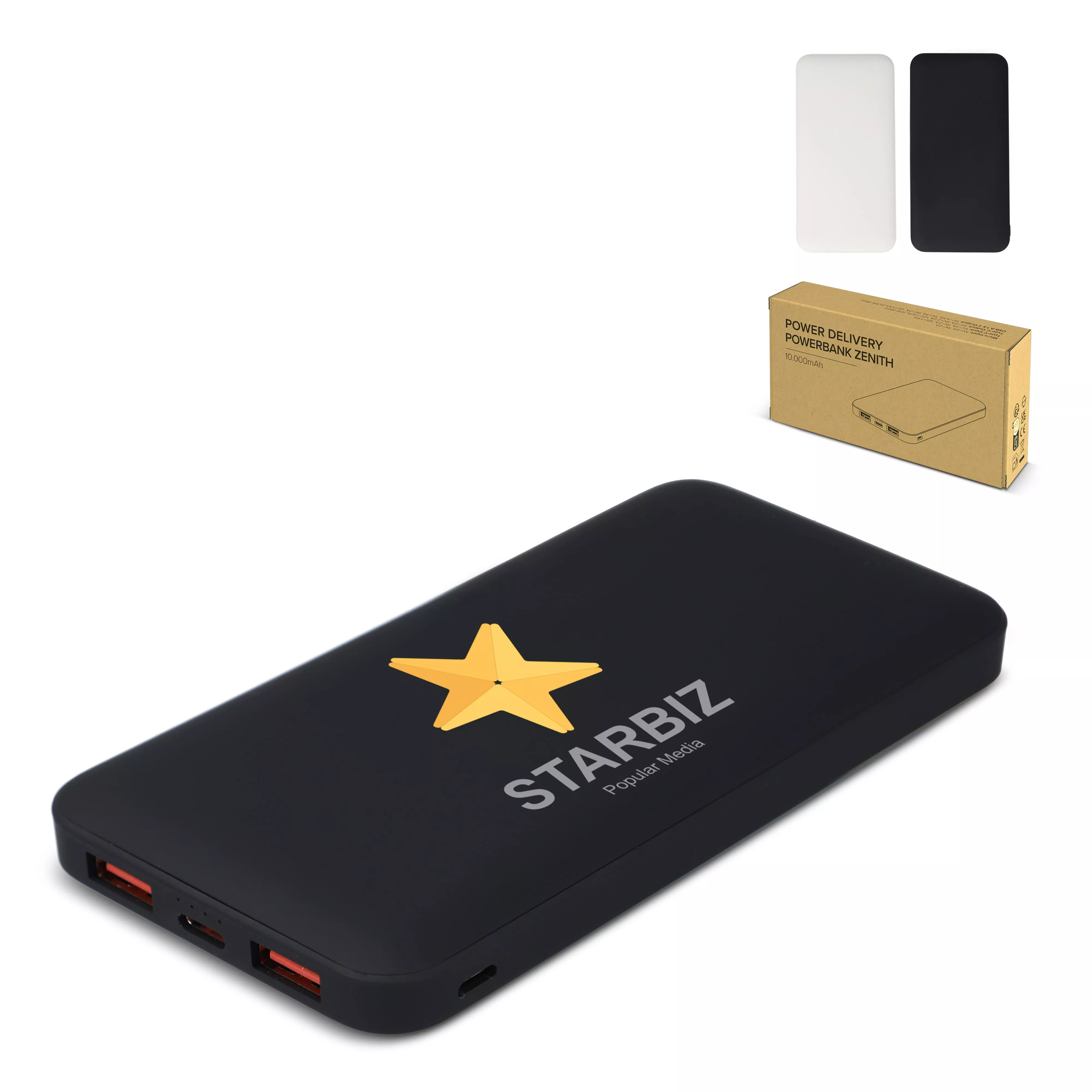 Zenith USB-C Powerbank met Power Delivery R-ABS 10000 mAh