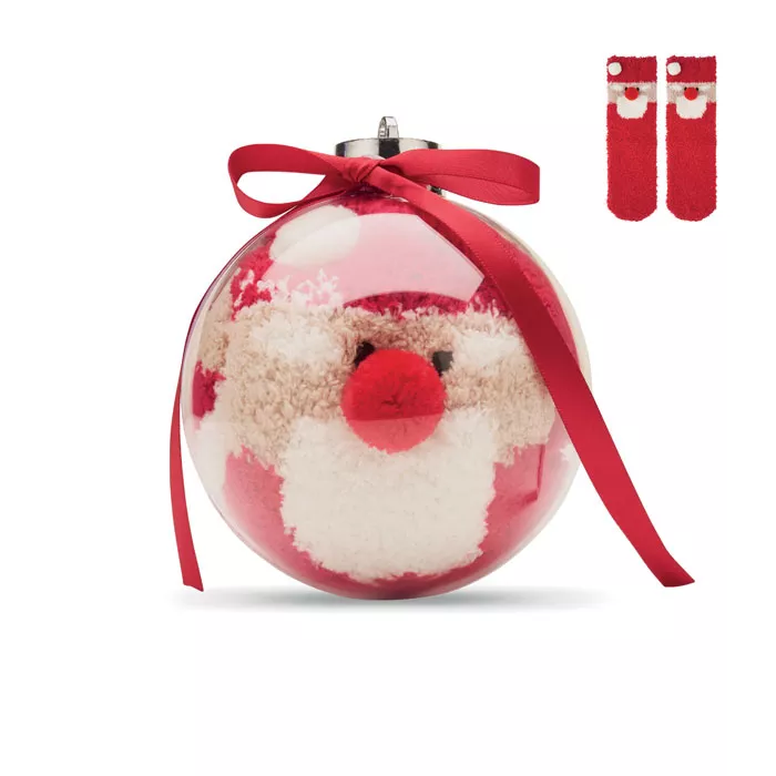 SNUG M Kerstman sokken balornament