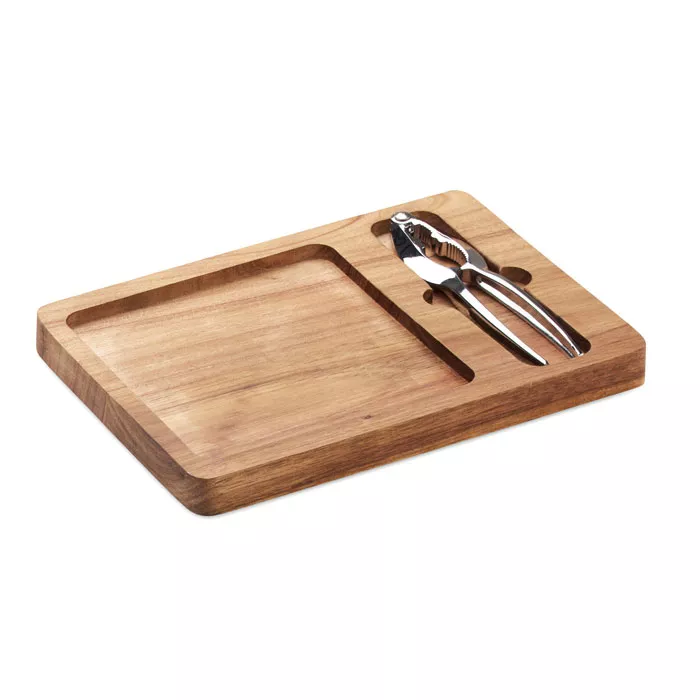 NUTPLATE Acacia noten kraker set