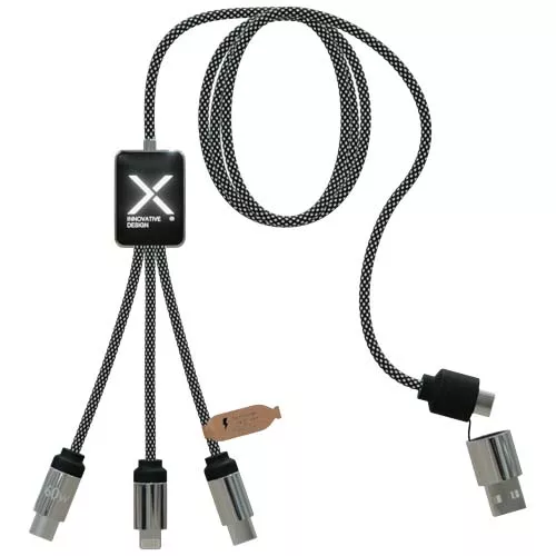 SCX.design C33 60 W Type-C oplaadkabel met dubbel verlicht logo
