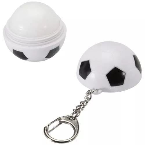 Rami voetbalvormige vanille lipbalsem met SPF 15 en sleutelhanger