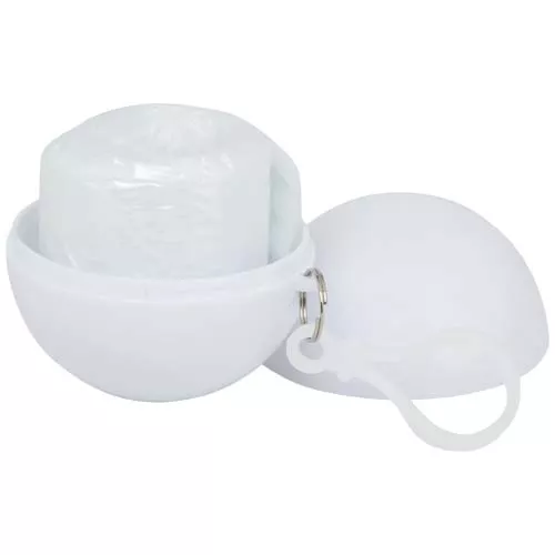 Fog poncho in ronde plastic verpakking met karabijnhaak