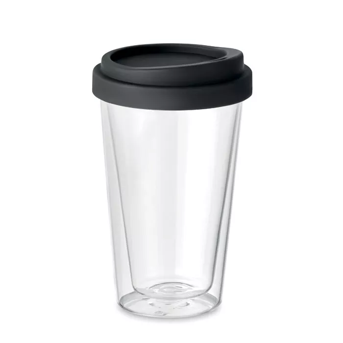 BIELO TUMBLER Dubbelwandig glas met deksel